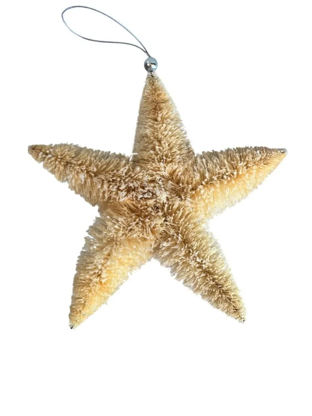 Vintage Bottle Brush Star Ornament Large 8.5